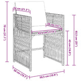 Garden Chairs with Cushions 4 pcs Black Poly Rattan - Extra Image