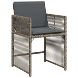 Garden Chairs with Cushions 4 pcs Grey Poly Rattan - Top-Down View
