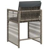Garden Chairs with Cushions 4 pcs Grey Poly Rattan - Close-Up Angle