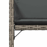 Garden Chairs with Cushions 4 pcs Grey Poly Rattan - Extra Image