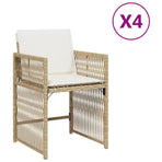 Garden Chairs with Cushions 4 pcs Beige Poly Rattan