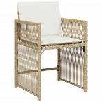 Garden Chairs with Cushions 4 pcs Beige Poly Rattan