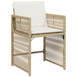 Garden Chairs with Cushions 4 pcs Beige Poly Rattan - Top-Down View