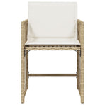 Garden Chairs with Cushions 4 pcs Beige Poly Rattan