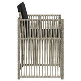 Garden Chairs with Cushions 4 pcs Light Grey Poly Rattan