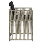 Garden Chairs with Cushions 4 pcs Light Grey Poly Rattan