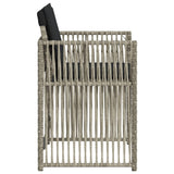 Garden Chairs with Cushions 4 pcs Light Grey Poly Rattan - Rear View