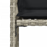 Garden Chairs with Cushions 4 pcs Light Grey Poly Rattan - Extra Image