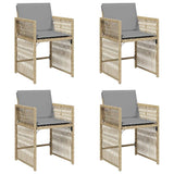 Garden Chairs with Cushions 4 pcs Mix Beige Poly Rattan - Front View
