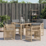 Garden Chairs with Cushions 4 pcs Mix Beige Poly Rattan - Side View