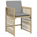 Garden Chairs with Cushions 4 pcs Mix Beige Poly Rattan