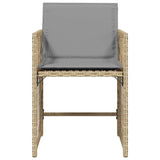 Garden Chairs with Cushions 4 pcs Mix Beige Poly Rattan