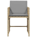 Garden Chairs with Cushions 4 pcs Mix Beige Poly Rattan