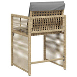 Garden Chairs with Cushions 4 pcs Mix Beige Poly Rattan - Close-Up Angle