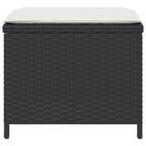 Garden Stools with Cushions 4 pcs Black 41x41x36 cm Poly Rattan