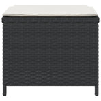 Garden Stools with Cushions 4 pcs Black 41x41x36 cm Poly Rattan