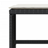 Garden Stools with Cushions 4 pcs Black 41x41x36 cm Poly Rattan - Low Angle