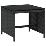 Garden Stools with Cushions 4 pcs Black 41x41x36 cm Poly Rattan