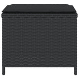 Garden Stools with Cushions 4 pcs Black 41x41x36 cm Poly Rattan - Rear View