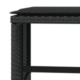 Garden Stools with Cushions 4 pcs Black 41x41x36 cm Poly Rattan - Low Angle