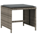 Garden Stools with Cushions 4 pcs Grey 41x41x36 cm Poly Rattan - Top-Down View