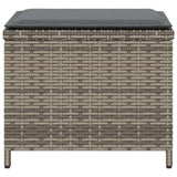 Garden Stools with Cushions 4 pcs Grey 41x41x36 cm Poly Rattan - Rear View