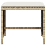 Garden Stools with Cushions 4 pcs Beige 41x41x36 cm Poly Rattan