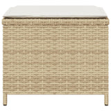Garden Stools with Cushions 4 pcs Beige 41x41x36 cm Poly Rattan