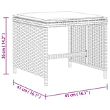 Garden Stools with Cushions 4 pcs Beige 41x41x36 cm Poly Rattan - Extra Image