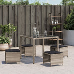 Garden Stools with Cushions 4 pcs Light Grey 41x41x36 cm
