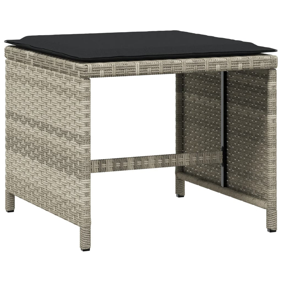 Garden Stools with Cushions 4 pcs Light Grey 41x41x36 cm