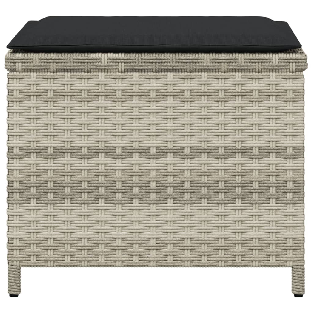 Garden Stools with Cushions 4 pcs Light Grey 41x41x36 cm Poly Rattan