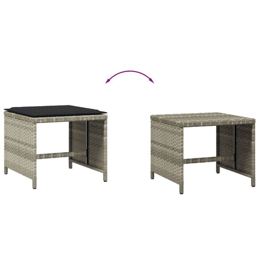 Garden Stools with Cushions 4 pcs Light Grey 41x41x36 cm