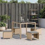 Garden Stools with Cushions 4 pcs Mix Beige 41x41x36 cm