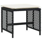 Garden Stools with Cushions 4 pcs Black 41x41x36 cm Poly Rattan
