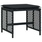 Garden Stools with Cushions 4 pcs Black 41x41x36 cm Poly Rattan