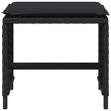 Garden Stools with Cushions 4 pcs Black 41x41x36 cm Poly Rattan - 45-Degree Angle