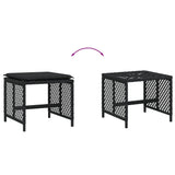 Garden Stools with Cushions 4 pcs Black 41x41x36 cm Poly Rattan - Close-Up Angle