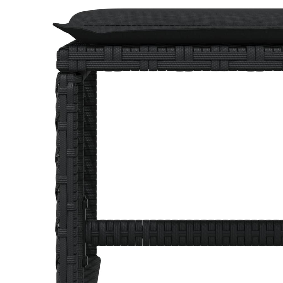 Garden Stools with Cushions 4 pcs Black 41x41x36 cm Poly Rattan