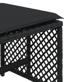 Garden Stools with Cushions 4 pcs Black 41x41x36 cm Poly Rattan - Extra Image