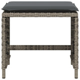 Garden Stools with Cushions 4 pcs Grey 41x41x36 cm Poly Rattan