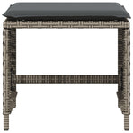 Garden Stools with Cushions 4 pcs Grey 41x41x36 cm Poly Rattan