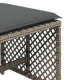 Garden Stools with Cushions 4 pcs Grey 41x41x36 cm Poly Rattan - Extra Image