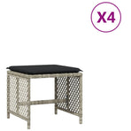 Garden Stools with Cushions 4 pcs Light Grey 41x41x36 cm