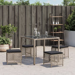 Garden Stools with Cushions 4 pcs Light Grey 41x41x36 cm