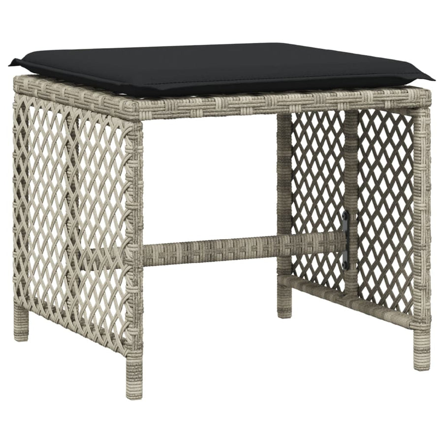 Garden Stools with Cushions 4 pcs Light Grey 41x41x36 cm