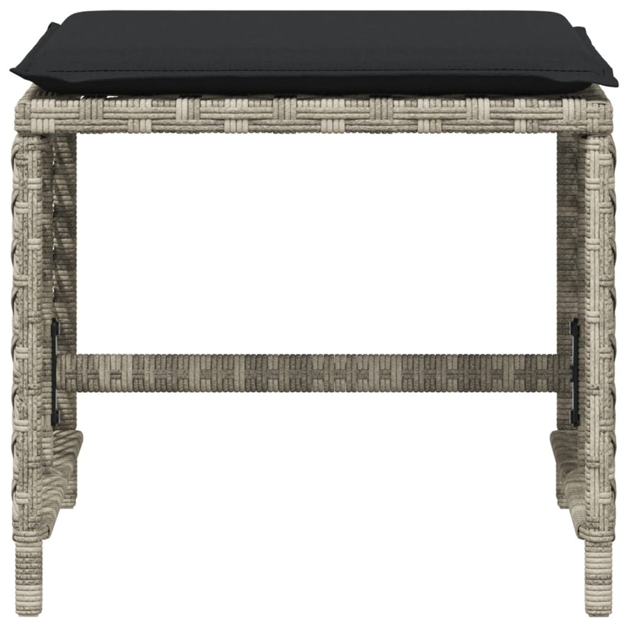 Garden Stools with Cushions 4 pcs Light Grey 41x41x36 cm