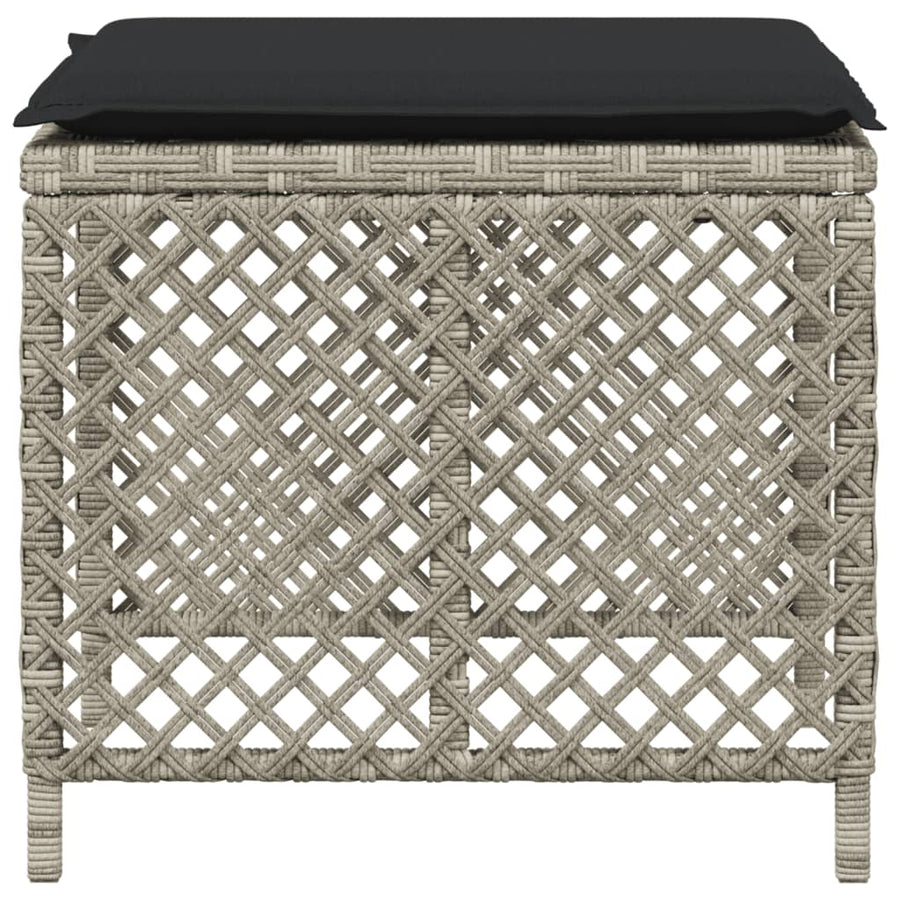 Garden Stools with Cushions 4 pcs Light Grey 41x41x36 cm