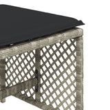Garden Stools with Cushions 4 pcs Light Grey 41x41x36 cm Poly Rattan
