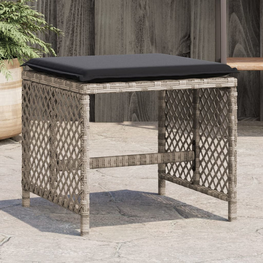 Garden Stools with Cushions 4 pcs Light Grey 41x41x36 cm